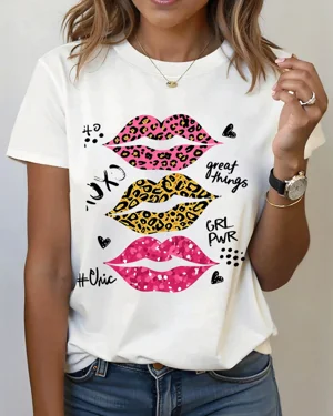 Leopard Print Lips GRL PWR...