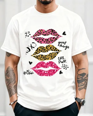 Leopard Print Lips GRL PWR...