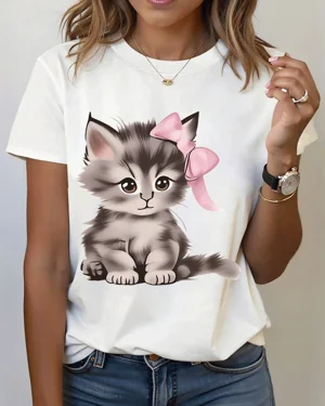 Cute Gray Kitten with Pink...