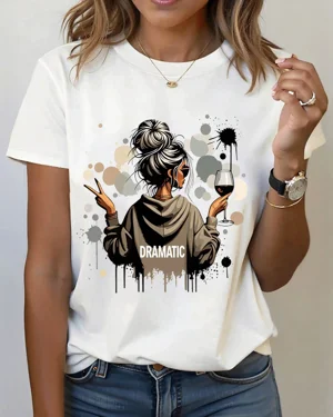 Dramatic Woman with Wine...