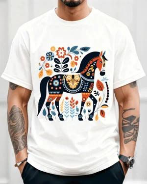 Folk Art Floral Horse...