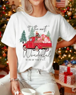 Christmas Red Truck with...