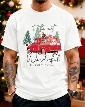 Christmas Red Truck with...