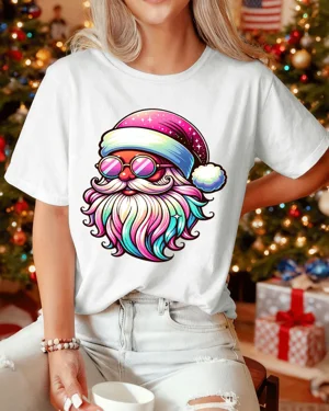 Colorful Christmas Santa...