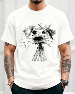 Scribble Sketch Dog Face...