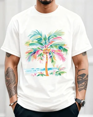 Colorful Tropical Palm Tree...