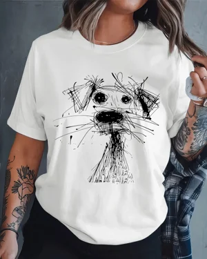 Scribble Sketch Dog Face...