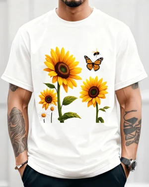 Sunflowers Butterflies and...