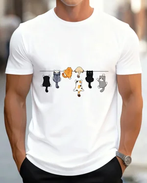 Hanging Cats Cartoon Summer...