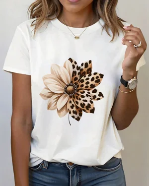 Leopard Print Floral Summer...