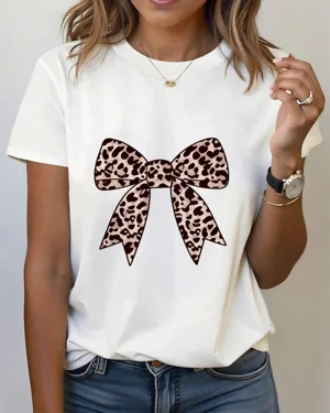 Leopard Print Bow Summer...