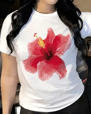 Red Hibiscus Flower Summer...